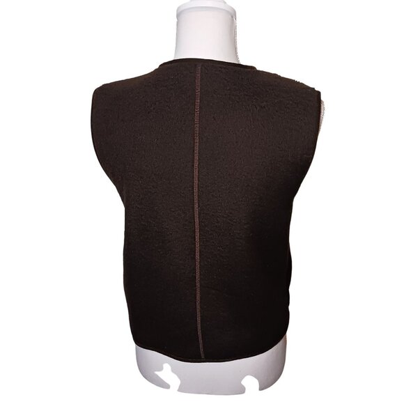 Banana Republic Brown Faux Fur & Fleece Zip Up Vest with Pockets Size S - Picture 4 of 10